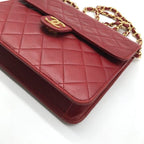 Chanel CC Logo Mini Quilted Push Lock Lambskin Chain Shoulder Bag — view 4