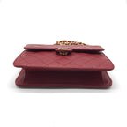 Chanel CC Logo Mini Quilted Push Lock Lambskin Chain Shoulder Bag — view 3