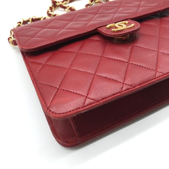 Chanel CC Logo Mini Quilted Push Lock Lambskin Chain Shoulder Bag — view 5