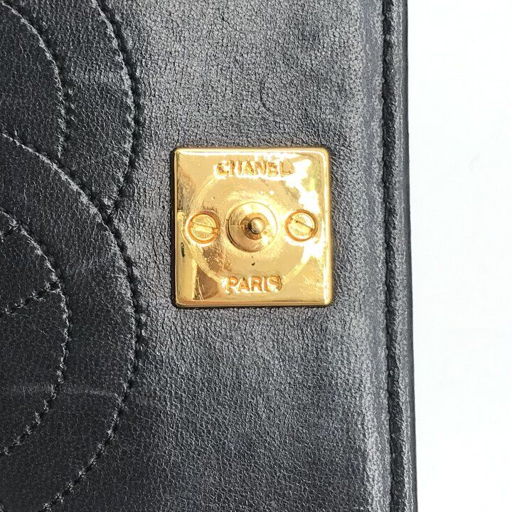 Chanel Mini Quilted CC Logo Chain Shoulder Bag Push Lock Lambskin — view 9