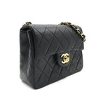 Chanel Mini Quilted Turnlock Lambskin Chain Shoulder Bag Black — view 2