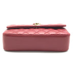 Chanel CC Logo Mini Quilted Turnlock Lambskin Chain Shoulder Bag — view 3