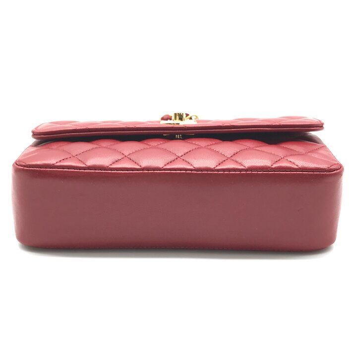 Chanel CC Logo Mini Quilted Turnlock Lambskin Chain Shoulder Bag — view 3