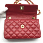 Chanel CC Logo Mini Quilted Turnlock Lambskin Chain Shoulder Bag — view 7