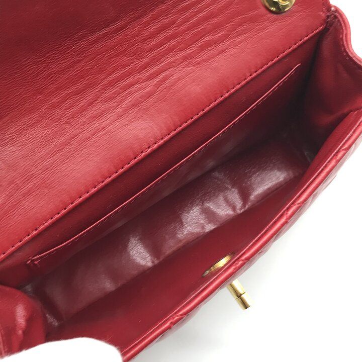 Chanel CC Logo Mini Quilted Turnlock Lambskin Chain Shoulder Bag — view 8