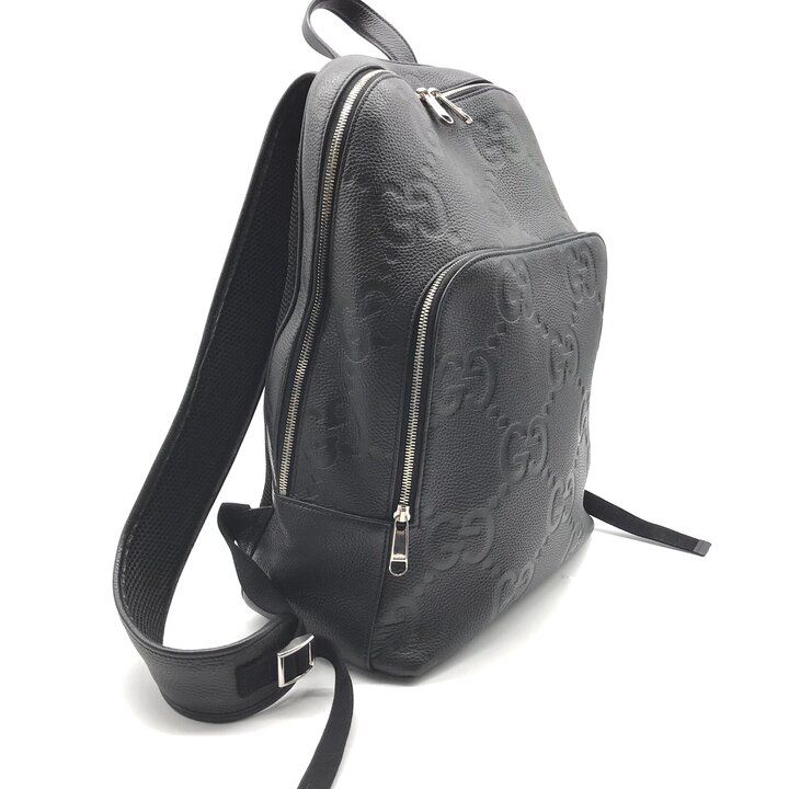 Gucci Jumbo GG Leather Backpack Pack Black — view 2