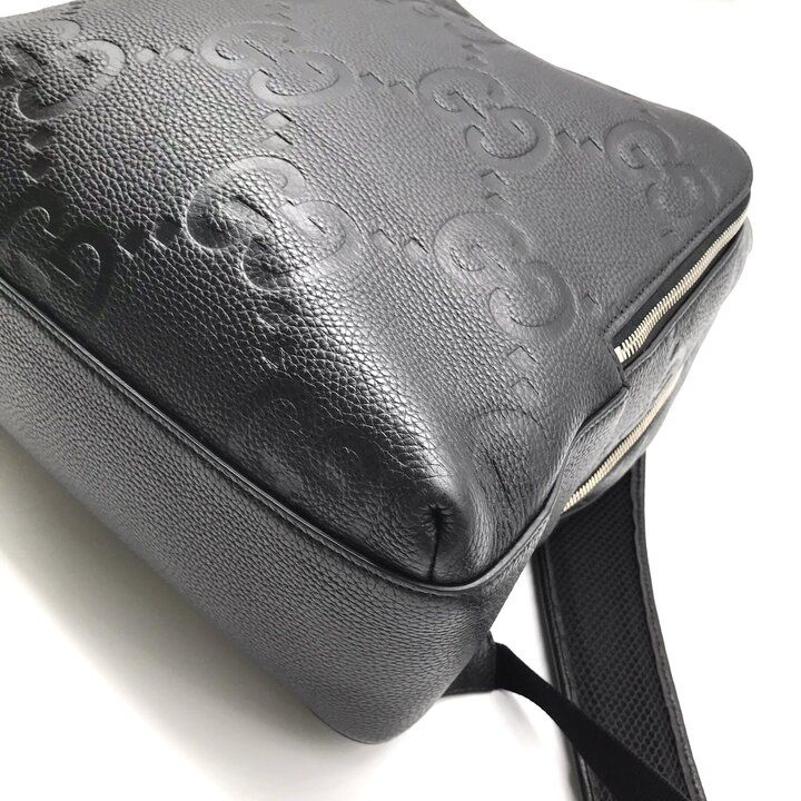 Gucci Jumbo GG Leather Backpack Pack Black — view 5