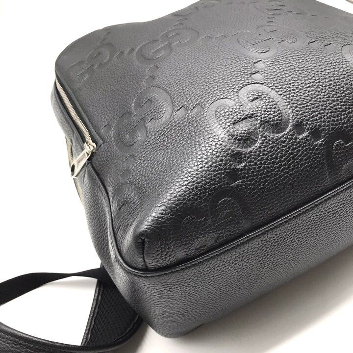 Gucci Jumbo GG Leather Backpack Pack Black — view 6