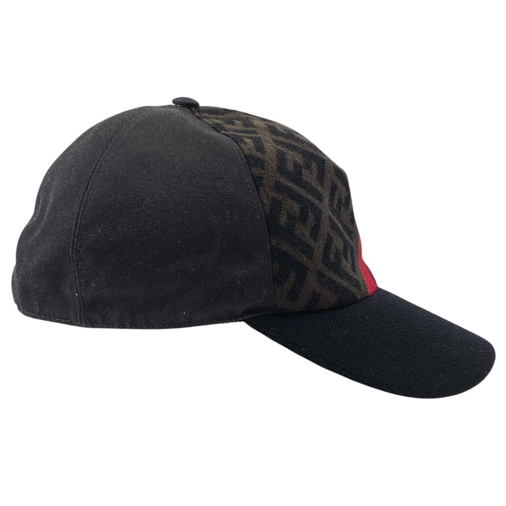 Fendi Knit Baseball Cap FF Zucca Pattern Hat Wool Cotton Black — view 4