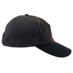 Fendi Knit Baseball Cap FF Zucca Pattern Hat Wool Cotton Black — view 4