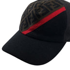 Fendi Knit Baseball Cap FF Zucca Pattern Hat Wool Cotton Black — view 5