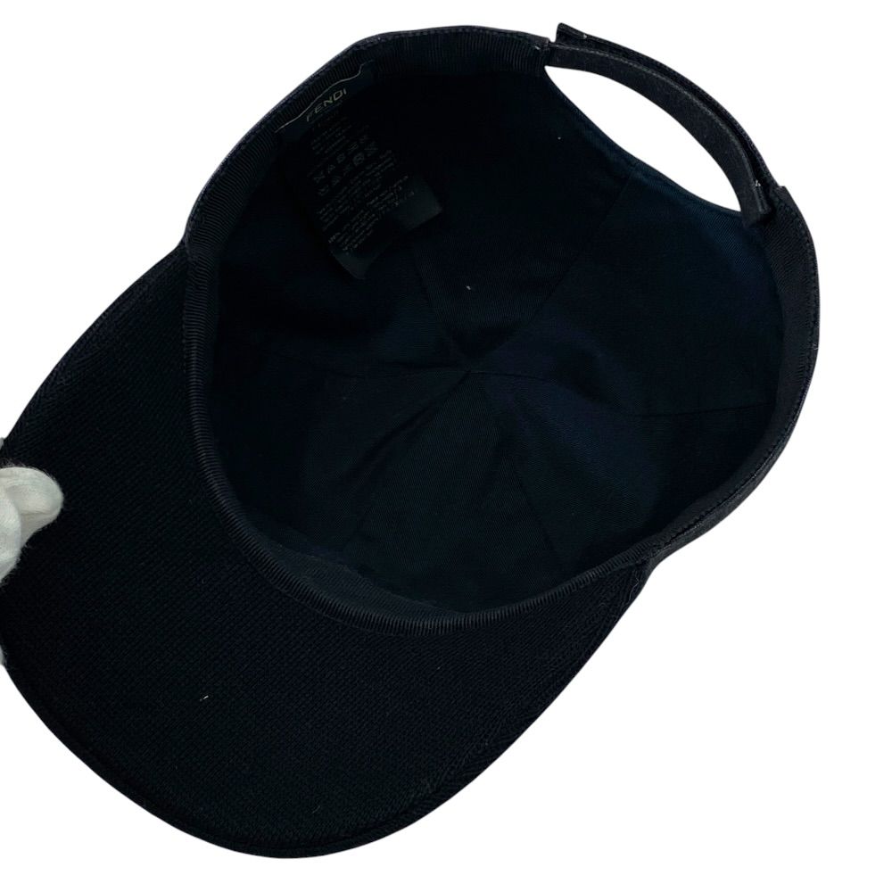 Fendi Knit Baseball Cap FF Zucca Pattern Hat Wool Cotton Black — view 6