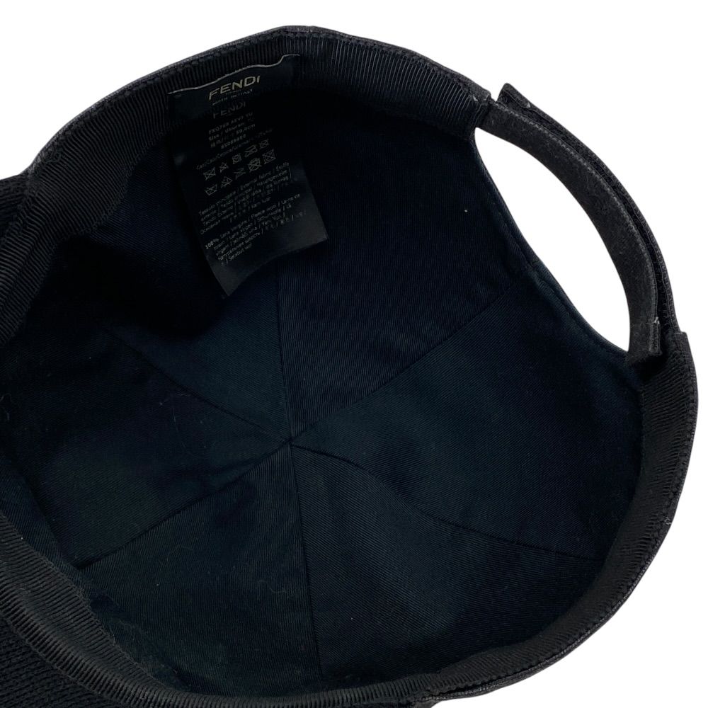 Fendi Knit Baseball Cap FF Zucca Pattern Hat Wool Cotton Black — view 8