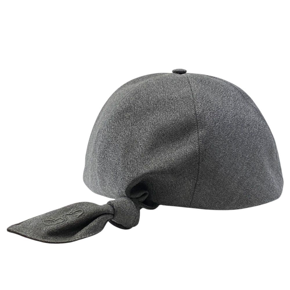 Dior Ribbon Logo Cap Hat Wool Gray — view 3