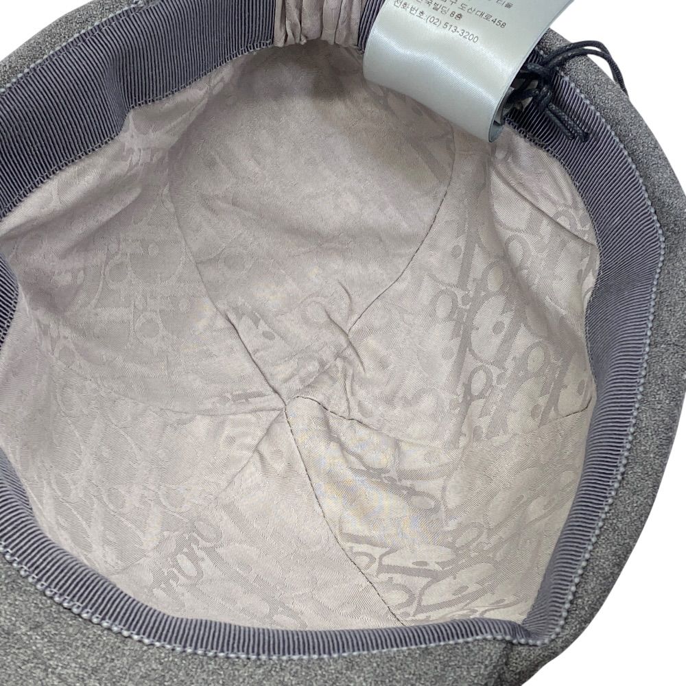 Dior Ribbon Logo Cap Hat Wool Gray — view 7