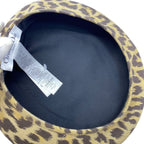 Dior Leopard Pattern Beret Hat Cotton Brown — view 5