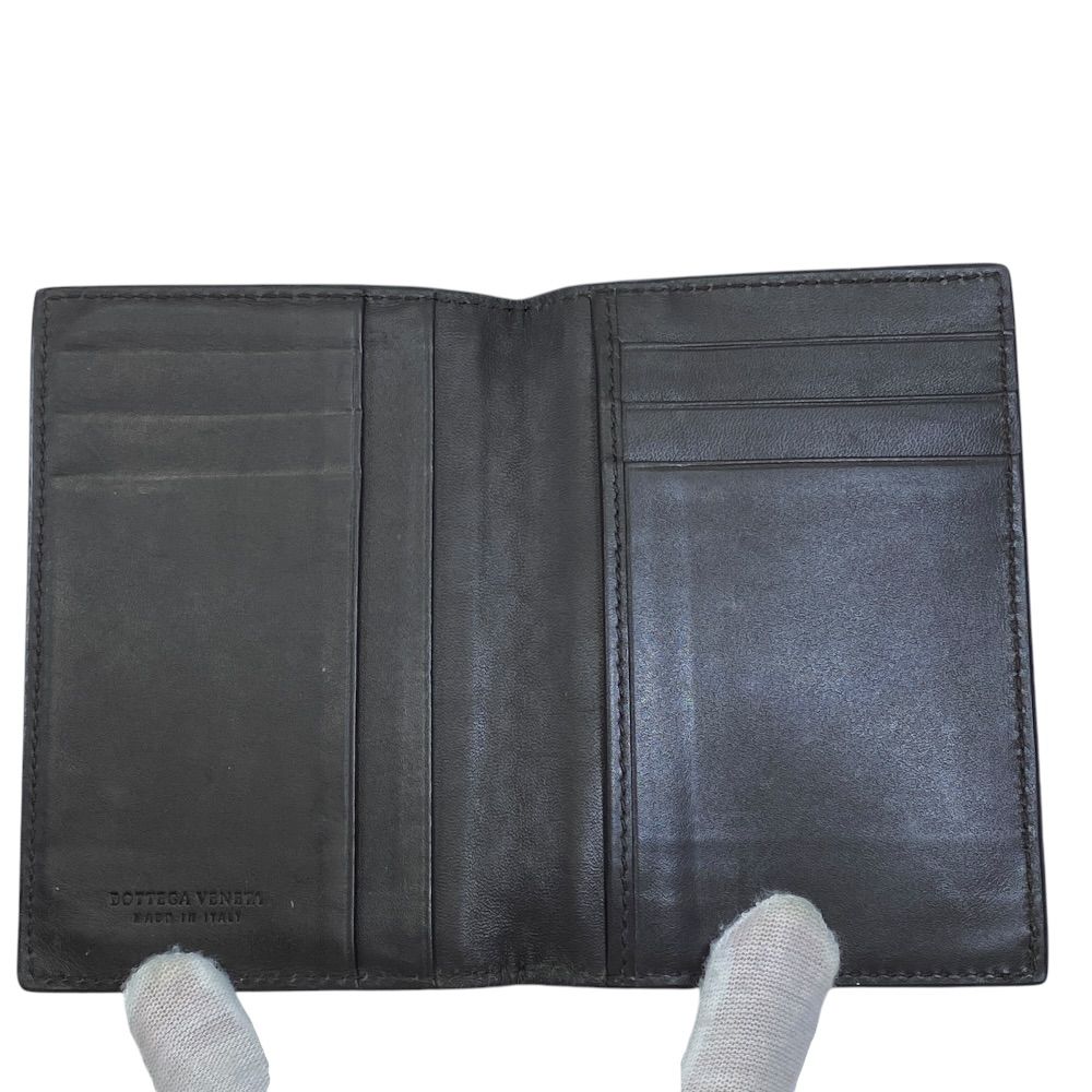 Bottega Veneta Intrecciato Bifold Card Case Business Holder Leather Brown — view 6