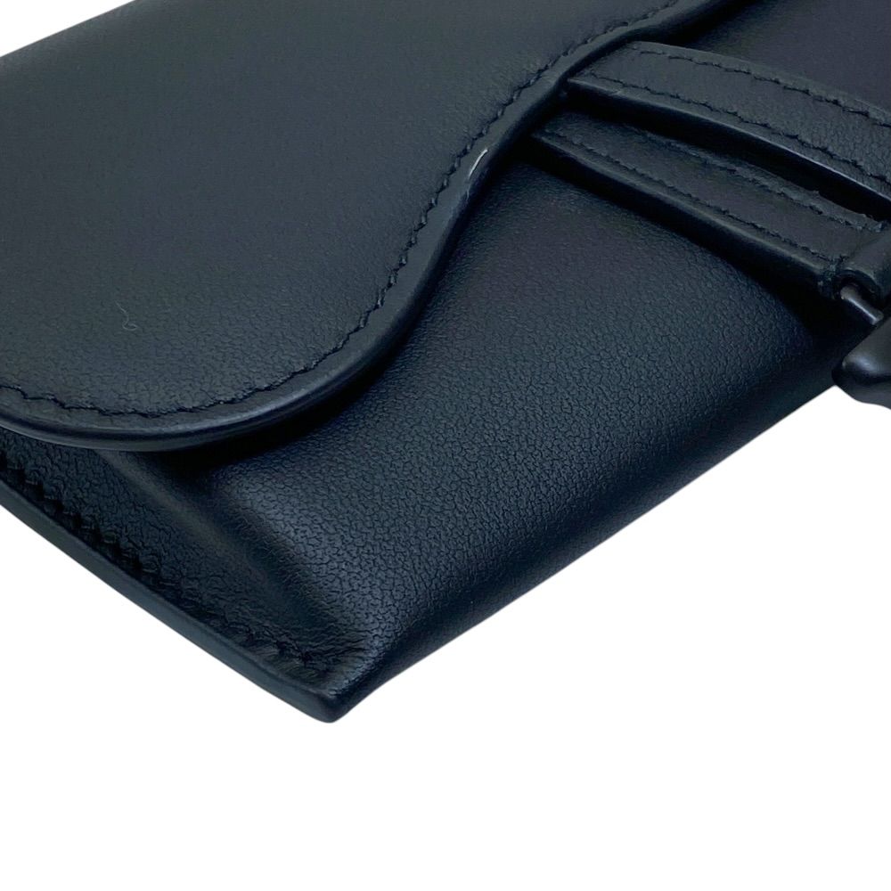 Dior Saddle Nano Pouch Chain Wallet Shoulder Bag Leather Black Practical — view 3