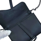 Dior Saddle Nano Pouch Chain Wallet Shoulder Bag Leather Black Practical — view 5