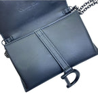 Dior Saddle Nano Pouch Chain Wallet Shoulder Bag Leather Black Practical — view 6