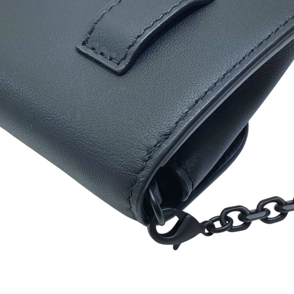 Dior Saddle Nano Pouch Chain Wallet Shoulder Bag Leather Black Practical — view 4