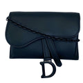 Dior Saddle Nano Pouch Chain Wallet Shoulder Bag Leather Black Practical