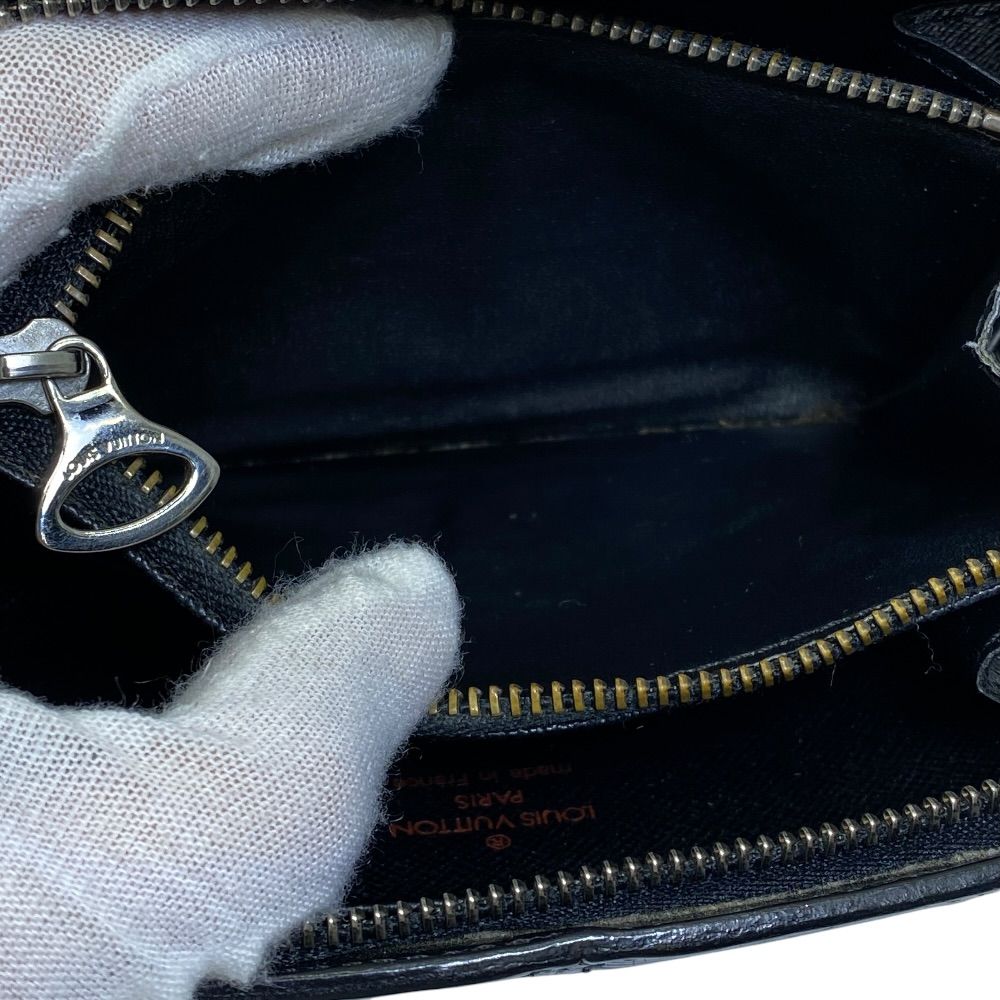 Louis Vuitton Portefeuille Epi Coin Case Wallet Pouch Zip Around Leather Black — view 8