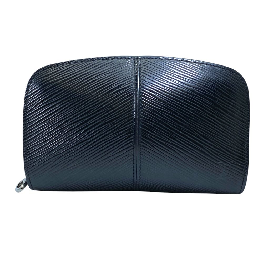 Louis Vuitton Portefeuille Epi Coin Case Wallet Pouch Zip Around Leather Black