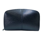 Louis Vuitton Portefeuille Epi Coin Case Wallet Pouch Zip Around Leather Black