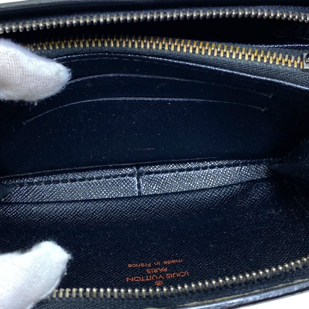 Louis Vuitton Portefeuille Epi Coin Case Wallet Pouch Zip Around Leather Black — view 6