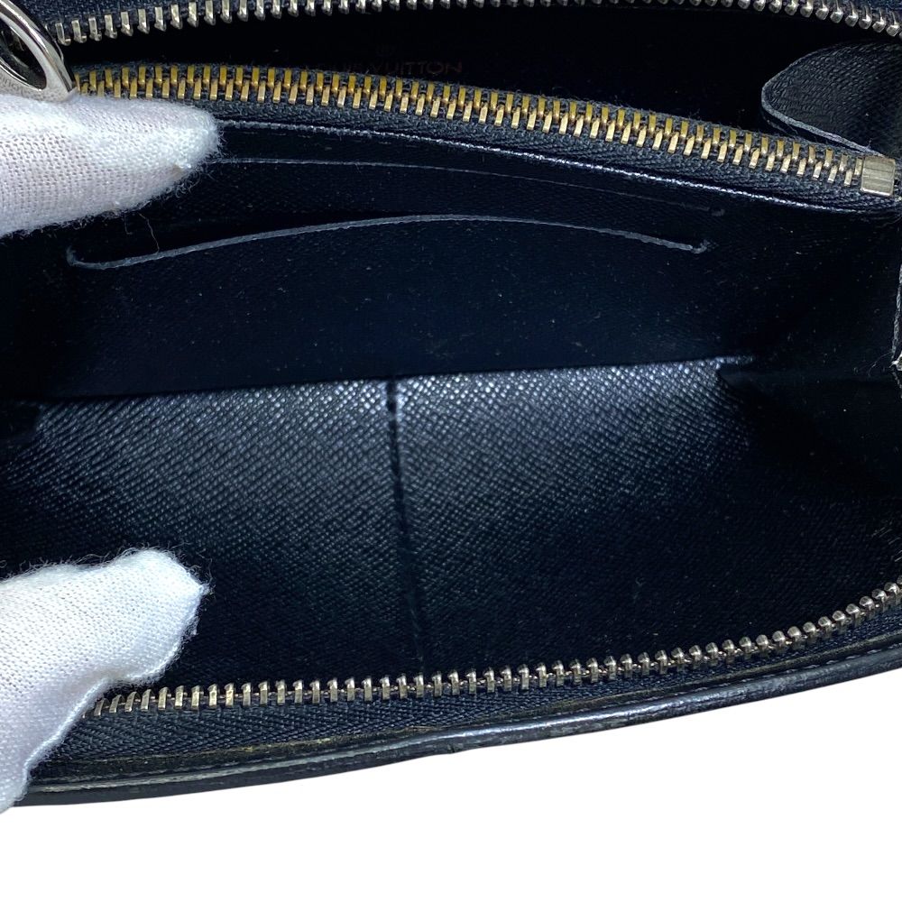 Louis Vuitton Portefeuille Epi Coin Case Wallet Pouch Zip Around Leather Black — view 7