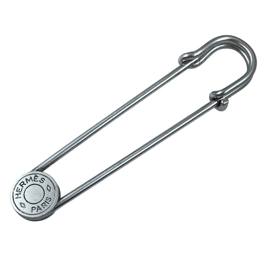 Hermes Series Pin Brooch Safety Pin Metal Silver Practical
