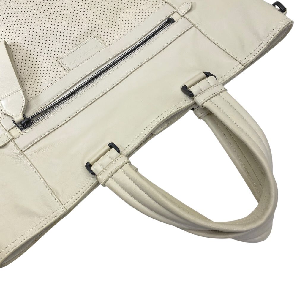 Bottega Veneta Tote Front Perforated Leather Ivory Lightweight — view 9