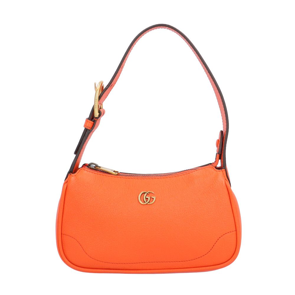 Gucci Aphrodite Mini GG Marmont Handbag Leather Orange