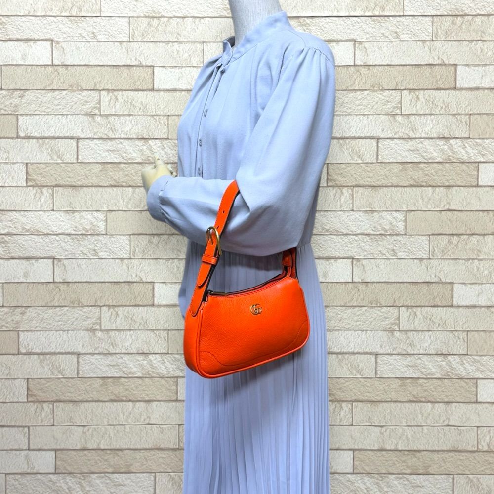 Gucci Aphrodite Mini GG Marmont Handbag Leather Orange — view 2