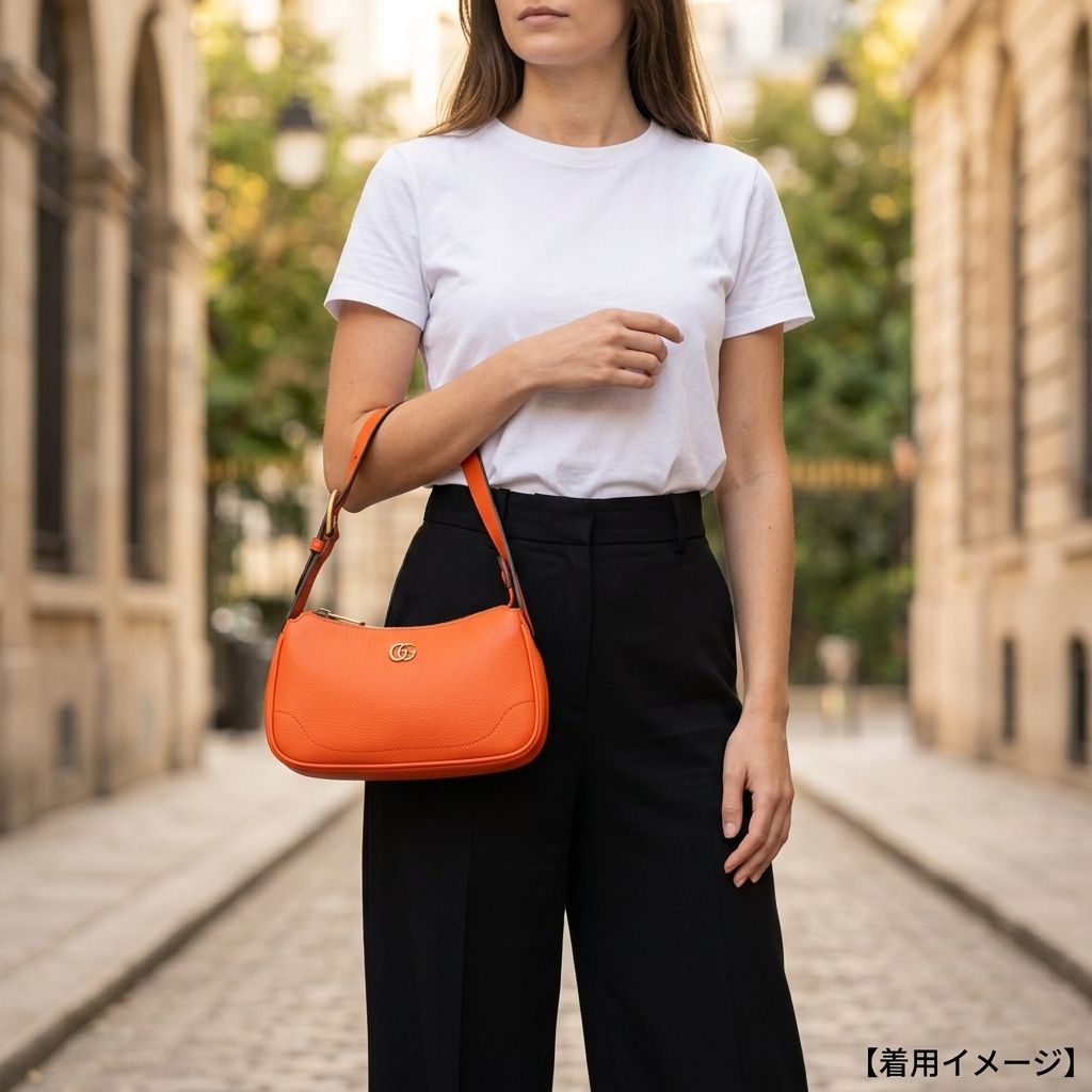 Gucci Aphrodite Mini GG Marmont Handbag Leather Orange — view 9