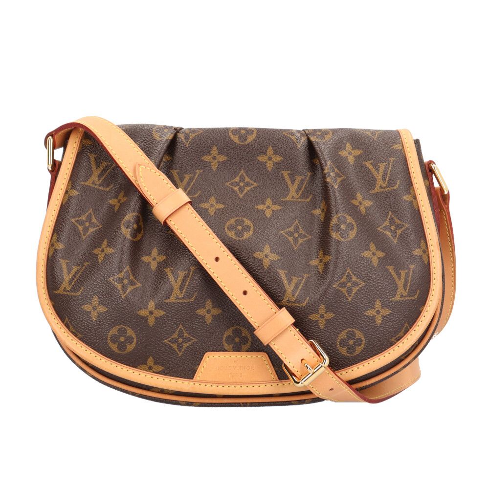 Louis Vuitton Menilmontan PM Monogram Shoulder Bag Canvas Brown