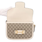 Gucci Horsebit Shoulder Bag GG Supreme Canvas Beige — view 9