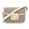 Gucci Horsebit Shoulder Bag GG Supreme Canvas Beige