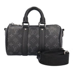 Louis Vuitton Keepall 25 Bandouliere Monogram Eclipse Shoulder Bag Black