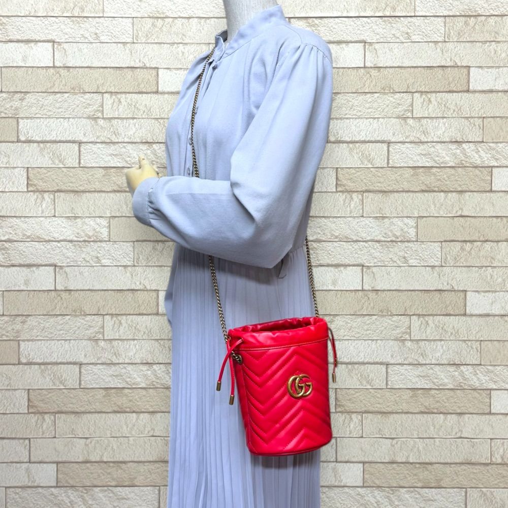 Gucci Mini Bucket GG Marmont Shoulder Bag Leather — view 2