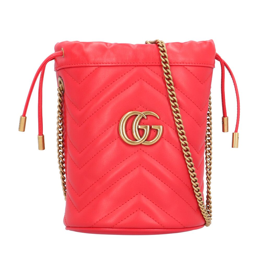 Gucci Mini Bucket GG Marmont Shoulder Bag Leather