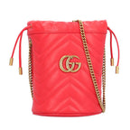 Gucci Mini Bucket GG Marmont Shoulder Bag Leather
