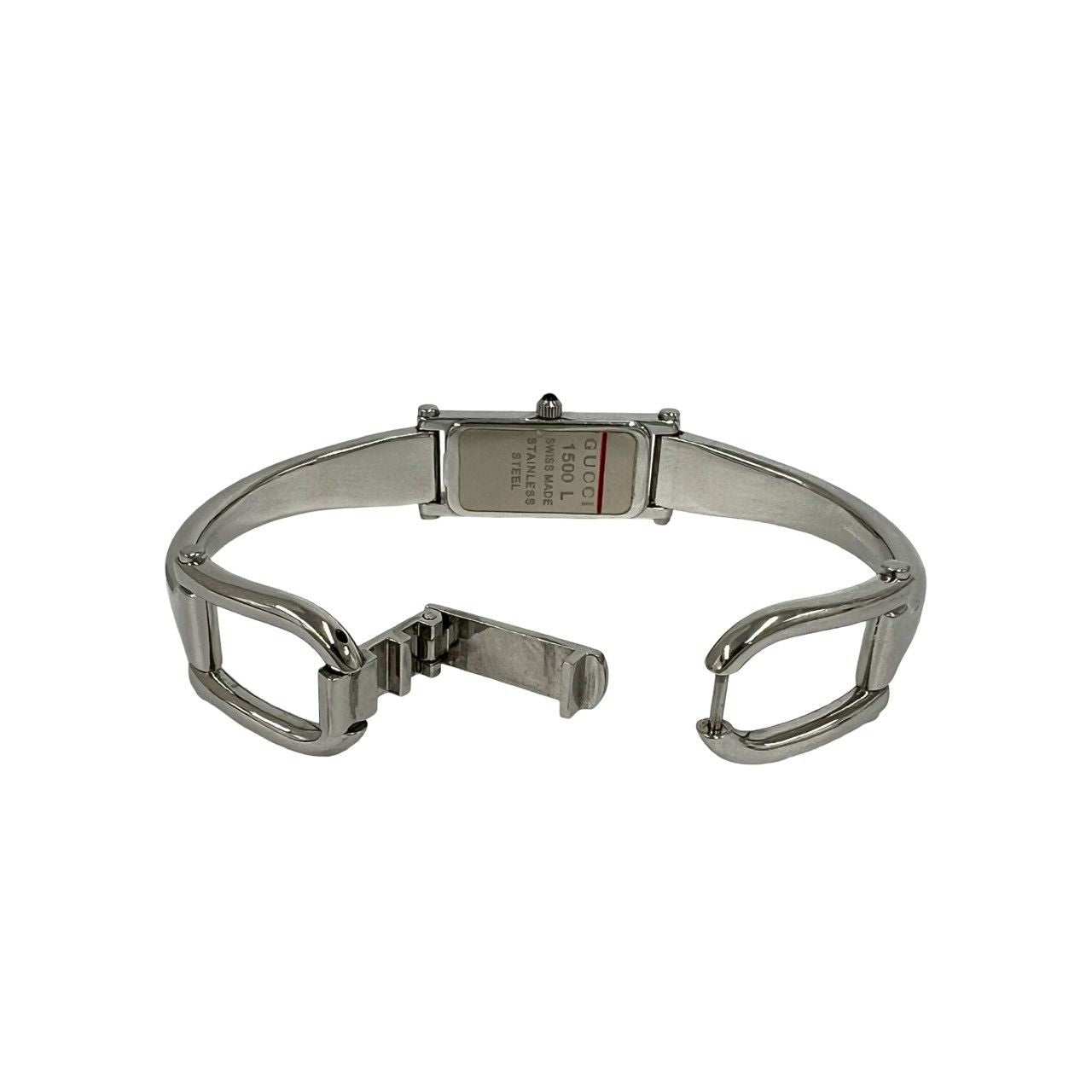 Gucci Bangle Watch Stainless Steel Quartz Wrist Silver Black — view 9