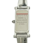 Gucci Bangle Watch Stainless Steel Quartz Wrist Silver Black — view 5