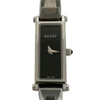 Gucci Bangle Watch Stainless Steel Quartz Wrist Silver Black — view 4