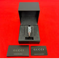 Gucci with Case Bangle Watch Leaf Pattern Stainless Steel Wristwatch Silver