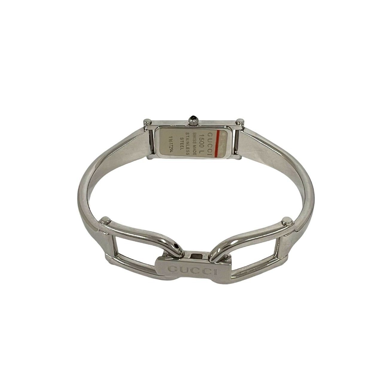 Gucci with Case Bangle Watch Leaf Pattern Stainless Steel Wristwatch Silver — view 8