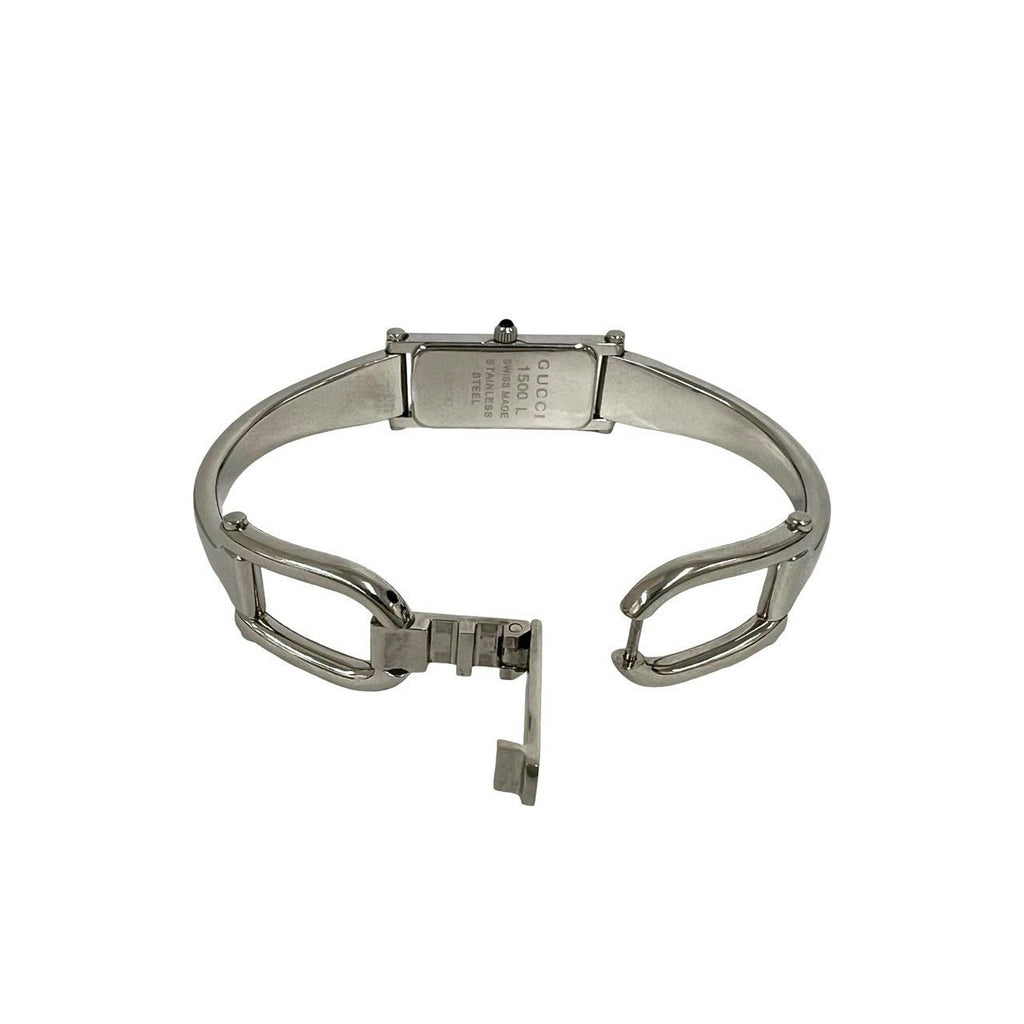 Gucci with Case Bangle Watch Stainless Steel Quartz Wristwatch Silver — view 9
