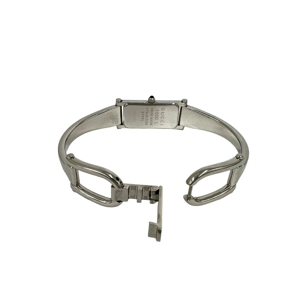 Gucci with Case Bangle Watch Stainless Steel Quartz Wristwatch Silver — view 9